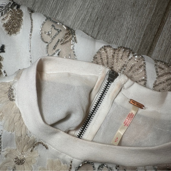 NWT Free People Jewel Mini Dress Small Snow White Combo - Picture 5 of 6